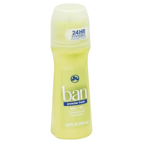 Image for Ban Antiperspirant/Deodorant, Powder Fresh, Roll-On,3.5oz from Acton pharmacy