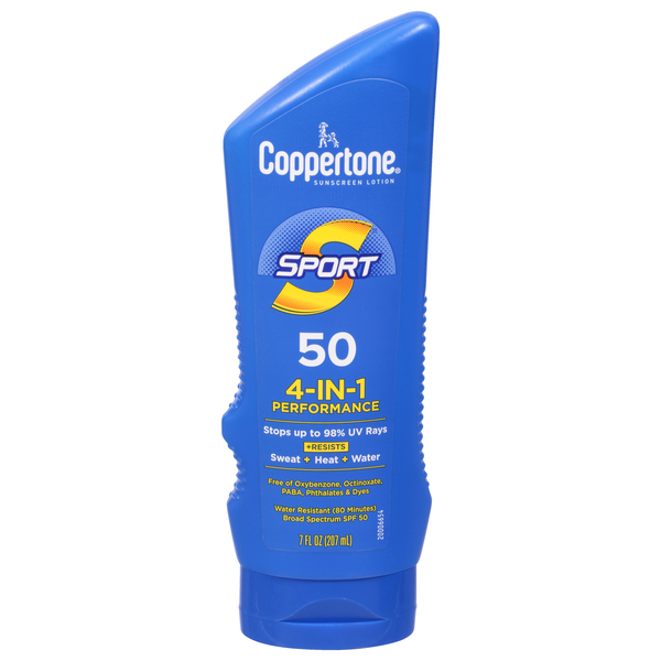 Image for Coppertone Sunscreen Lotion, 4-in-1 Performance, Broad Spectrum SPF 50,7fl oz from Acton pharmacy