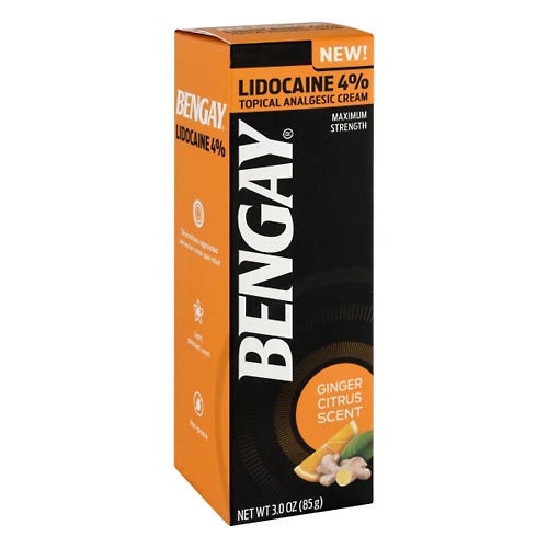 Image for Bengay Topical Analgesic Cream, Lidocaine 4%, Maximum Strength, Ginger Citrus Scent,3oz from Acton pharmacy