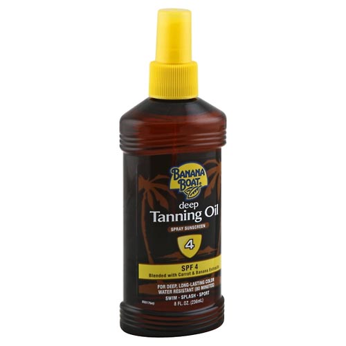 Image for Banana Boat Tanning Oil, Deep, Spray Sunscreen, SPF 4,8oz from Acton pharmacy
