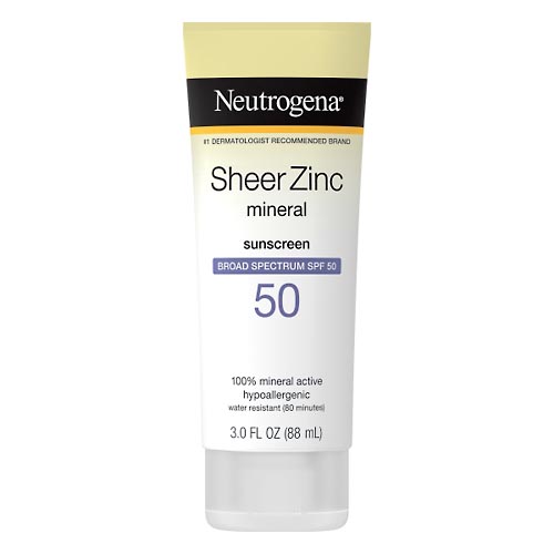 Image for Neutrogena Sunscreen, Mineral, Sheer Zinc, Broad Spectrum SPF 50,3oz from Acton pharmacy