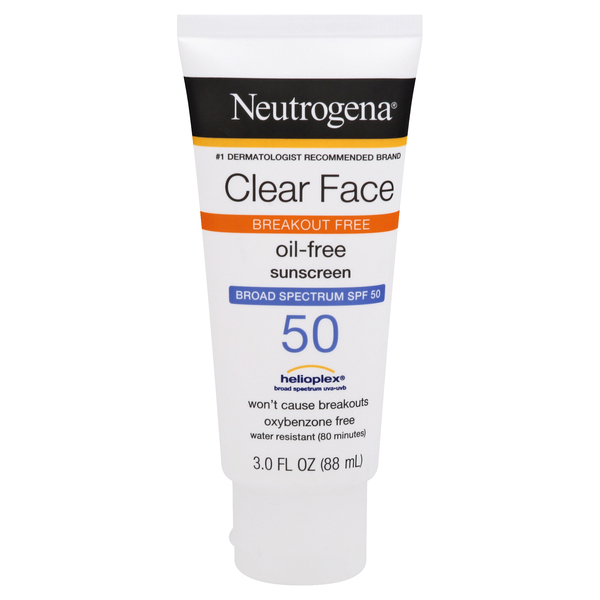 Image for Neutrogena Sunscreen, Oil-Free, Clear Face, Broad Spectrum SPF 50,3oz from Acton pharmacy
