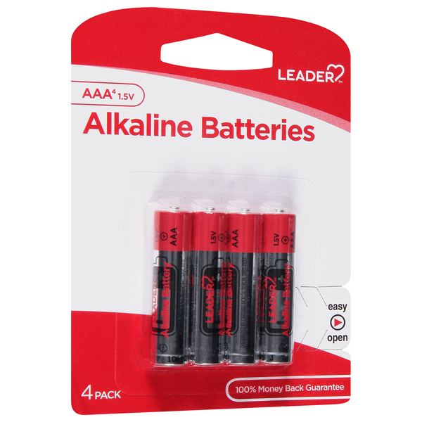 Image for Leader Batteries, Alkaline, AAA, 1.5V, 4 Pack, 4ea from Acton pharmacy
