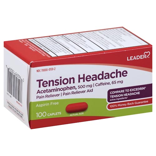 Image for Leader Tension Headache, Caplets,100ea from Acton pharmacy