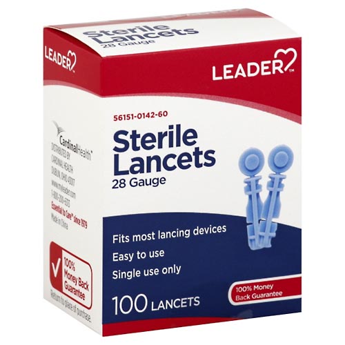 Image for Leader Sterile Lancets,100ea from Acton pharmacy