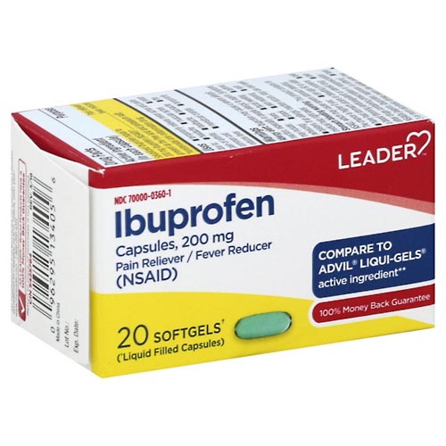 Image for Leader Ibuprofen, Softgels,20ea from Acton pharmacy