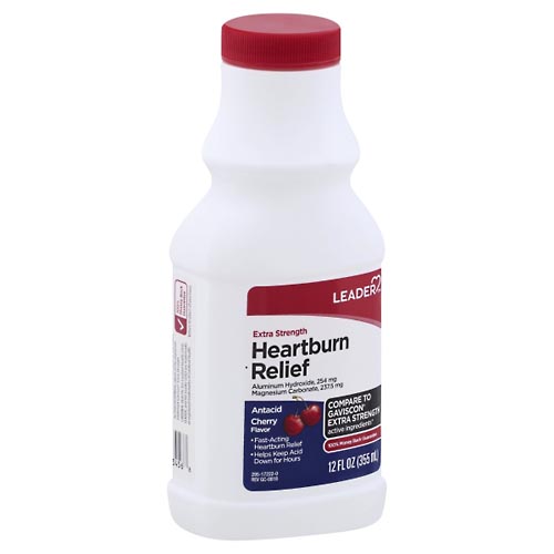 Image for Leader Heartburn Relief, Extra Strength, Cherry Flavor,12oz from Acton pharmacy