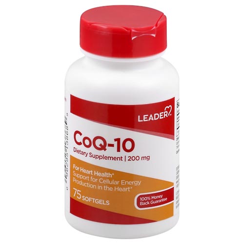 Image for Leader CoQ-10, 200 mg, Softgels,75ea from Acton pharmacy