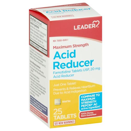 Image for Leader Acid Reducer, Maximum Strength, Tablets,25ea from Acton pharmacy