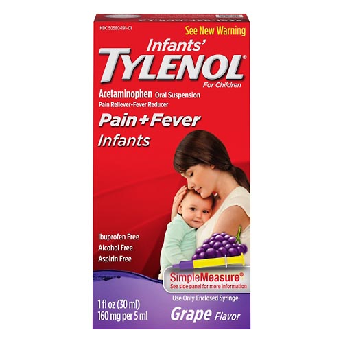 Image for Infants' Tylenol Pain + Fever, For Children, Grape Flavor,1oz from Acton pharmacy