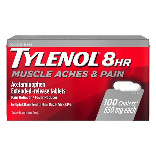 Image for Tylenol Muscle Aches & Pain, 650 mg, 8 HR, Caplets,100ea from Acton pharmacy