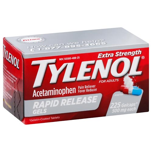 Image for Tylenol Acetaminophen, Extra Strength, 500 mg, Adults, Gelcaps,225ea from Acton pharmacy