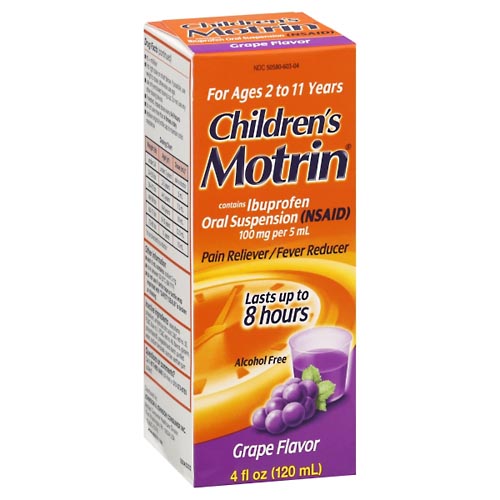 Image for Motrin Pain Reliever/Fever Reducer, Oral Suspension, Grape Flavor,4oz from Acton pharmacy