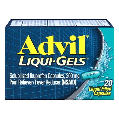 Image for Advil Pain Reliever/Fever Reducer, 200 mg, Liquid Filled Capsules,20ea from Acton pharmacy
