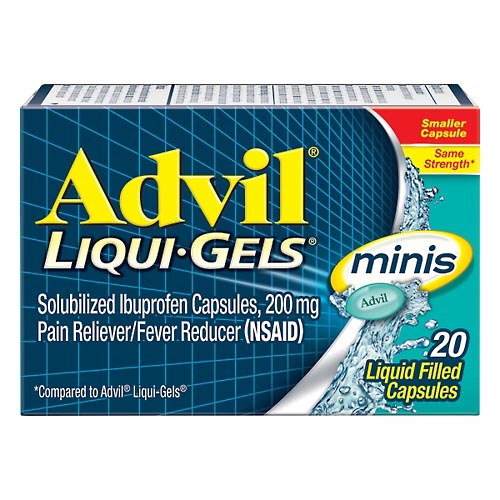 Image for Advil Ibuprofen, Solubilized, 200 mg, Minis, Liquid Filled Capsules,20ea from Acton pharmacy