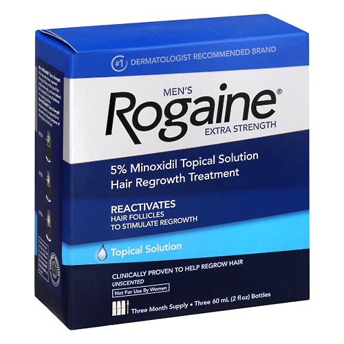 Image for Rogaine Hair Regrowth Treatment, Extra Strength, Unscented, Men's,3ea from Acton pharmacy
