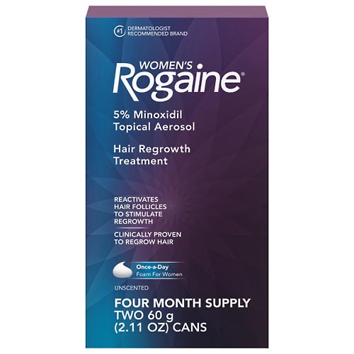 Image for Rogaine Hair Regrowth Treatment, Unscented, Foam,2 - 60g (2.11oz) from Acton pharmacy