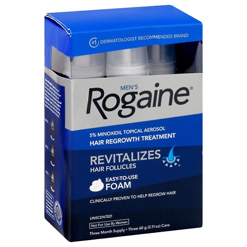 Image for Rogaine Hair Regrowth Treatment, Foam, Unscented, Men's,3ea from Acton pharmacy