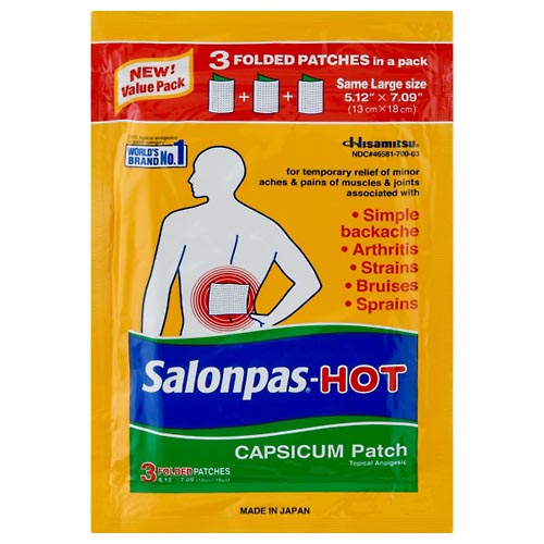 Image for Salonpas Capsicum Patch, Hot, Value Pack,3ea from Acton pharmacy