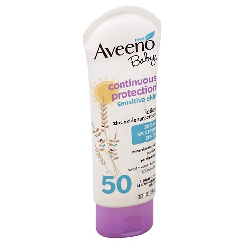 Image for Aveeno Sunscreen, Continuous Protection, Sensitive Skin, Lotion, Broad Spectrum SPF 50,3oz from Acton pharmacy