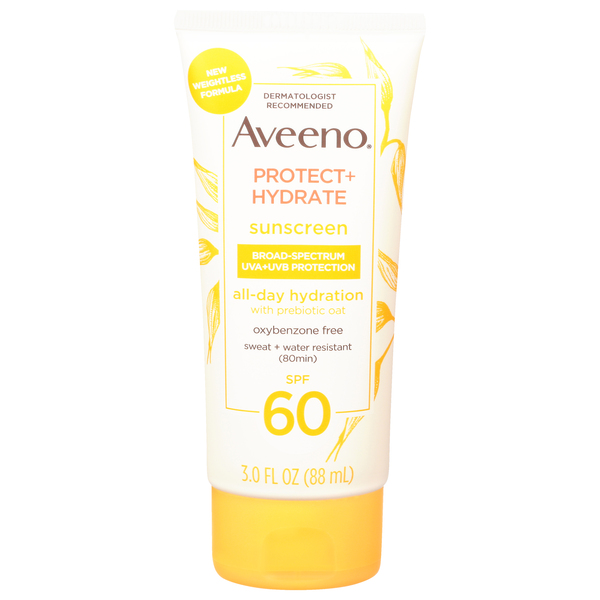 Image for Aveeno Sunscreen, Protect + Hydrate, SPF 60,3fl oz from Acton pharmacy
