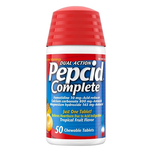 Image for Pepcid Acid Reducer + Antacid, Dual Action, Chewable Tablets, Tropical Fruit Flavor,50ea from Acton pharmacy