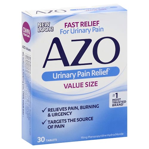 Image for Azo Urinary Pain Relief, 95 mg, Tablets, Value Size,30ea from Acton pharmacy