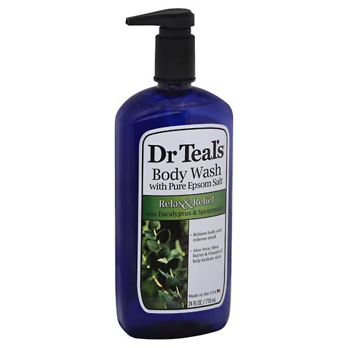 Image for Dr Teal's Body Wash, with Pure Epsom Salt, Relax & Relief, with Eucalyptus & Spearmint,24oz from Acton pharmacy
