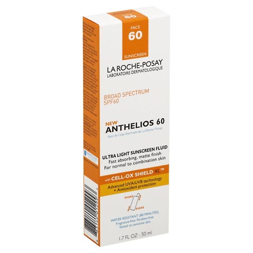 Image for La Roche Posay Sunscreen Fluid, Ultra Light, Face, Broad Spectrum SPF 60,1.7oz from Acton pharmacy